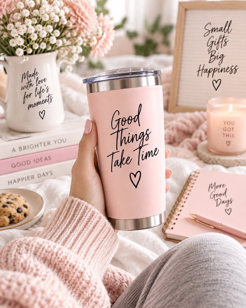 smiles pink tumbler